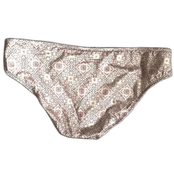 Athleta Aqualuxe Print Ladder Blush Lilac White Bikini Swim Bottoms Sz Large $64 - Picture 4 of 7